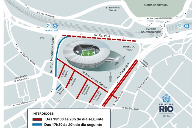Operação especial de trânsito interdita vias no entorno do Maracanã