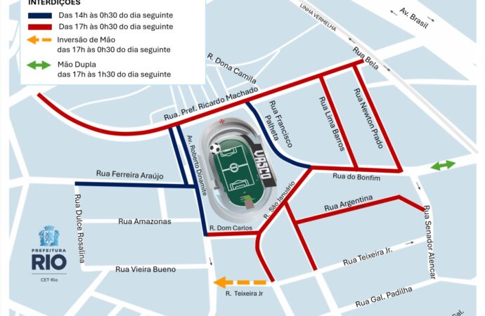 Operação de trânsito interdita ruas no entorno de São Januário para Vasco x Vitória