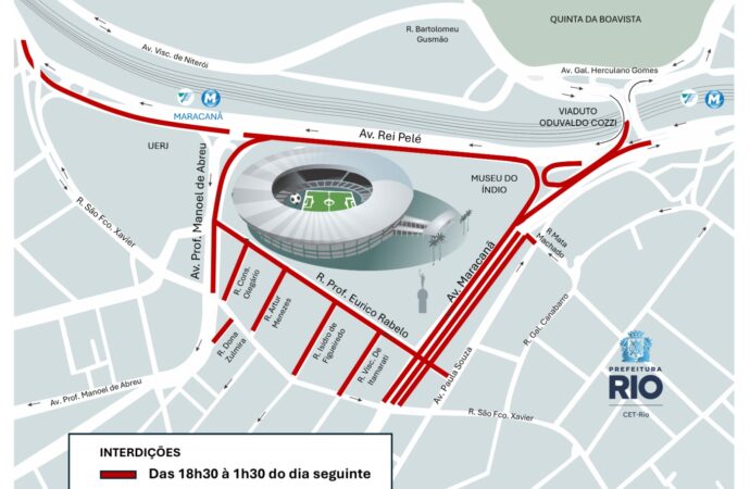 Operação de trânsito interdita vias no entorno do Maracanã para jogo